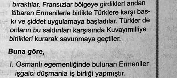 LGS'de Ermeniler hedef oldu